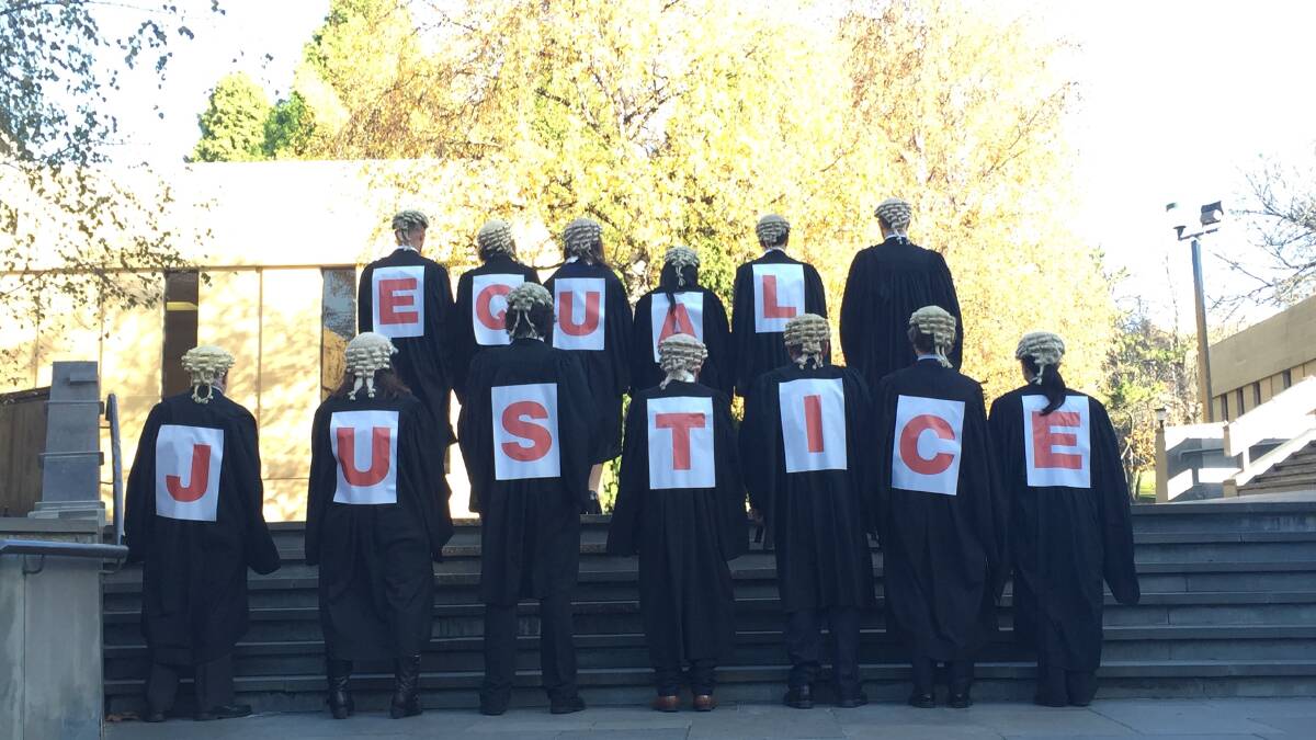 JUSTICE: Lawyers protest against federal cuts to Legal Aid. 