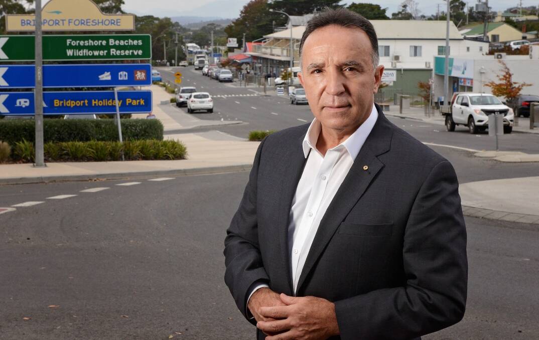 ROADS FUNDS: Bass Liberal MHR Andrew Nikolic at Bridport. The town has been promised $2 million in federal funds for a secondary road. Picture: Supplied.