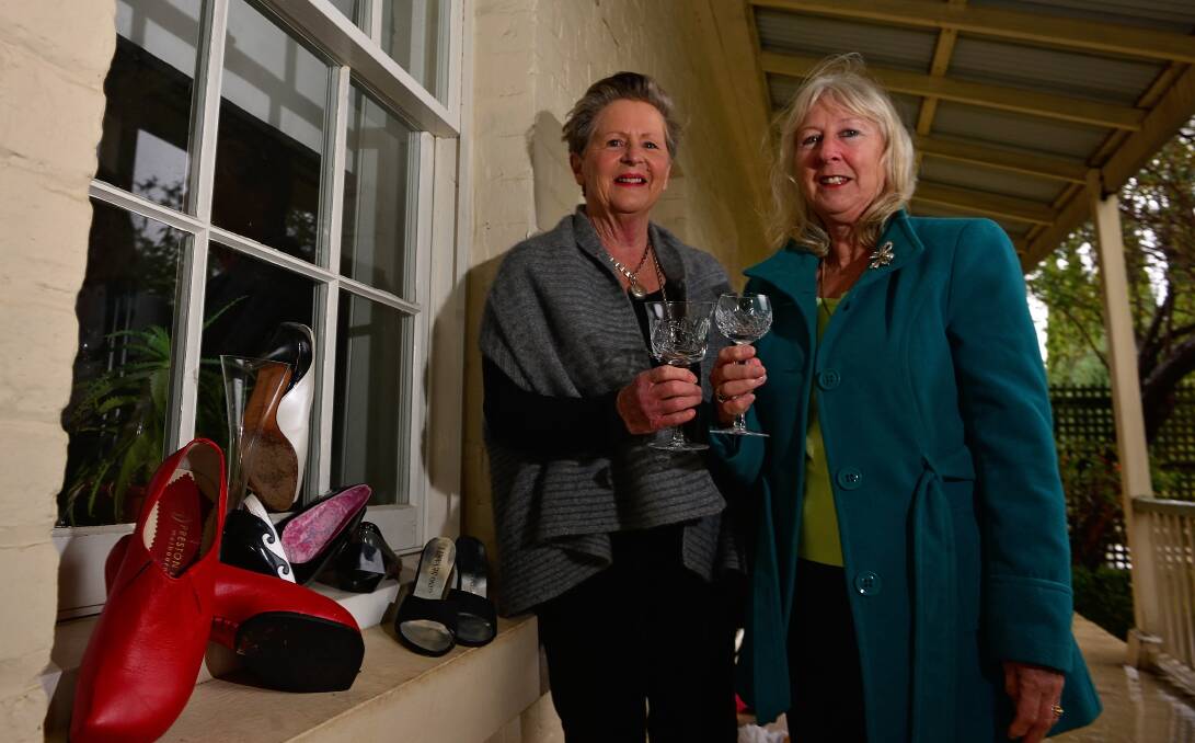 FASHION AND FOOD: Artentwine artistic director Robyn Barnet and West Tamar Art Group vice chairwoman Hilary Keely at Newstead House ahead of the Designer Shoes Meets Designer Wines fundraising event. Picture: Phillip Biggs.