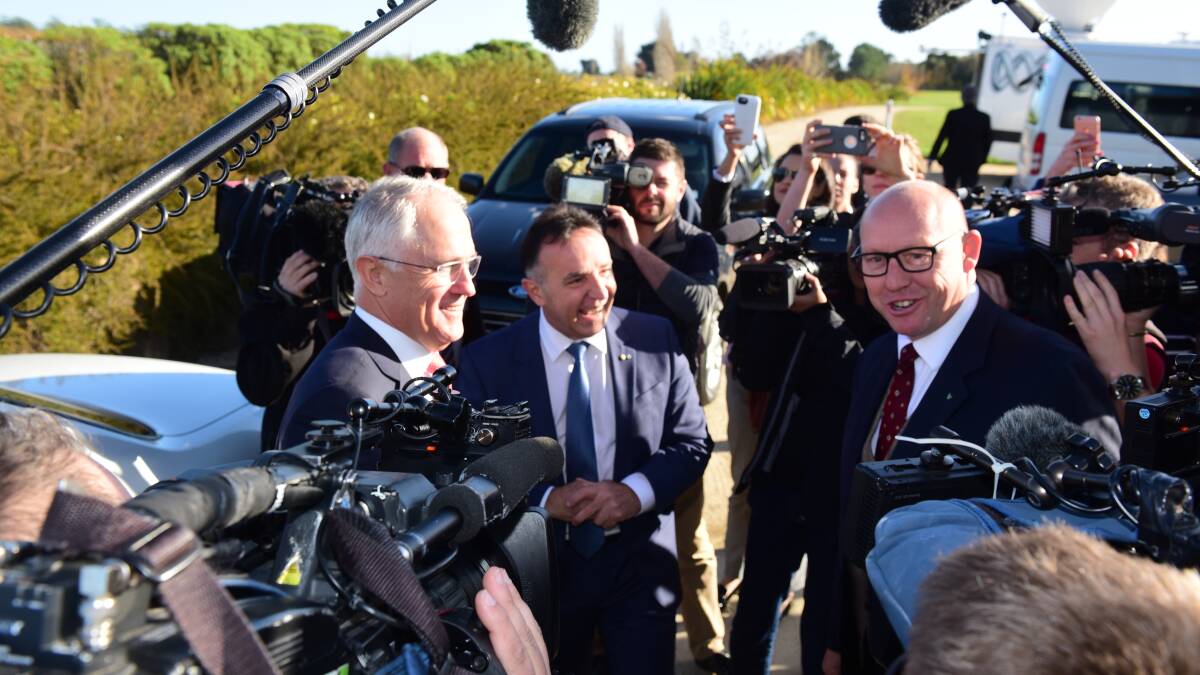 Prime Minister Turnbull tours the Josef Chromy Vineyard.Pictures: Paul Scambler