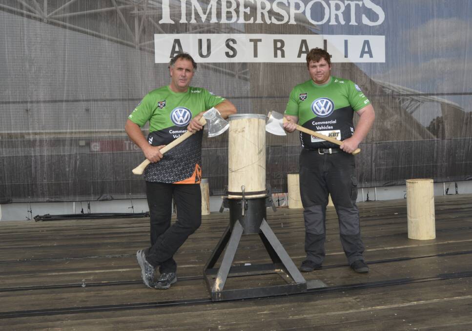 MISSED OUT: Father and son combination Dale and Daniel Beams competed in the Timbersports Australia championships in Sydney.