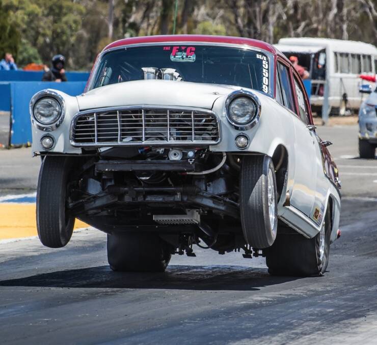 MEAN MACHINE: Mark Johnstone competing in an event at the Tasmanian Dragway. Picture: Trout Photographics