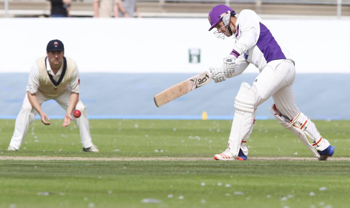 TOUGH GOING: Burnie's Tyler Johns batting in the Cricket North-West grand final against Devonport. Picture: Cordell Richardson