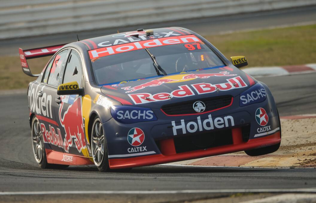 FAST LAP: Red Bull Holden Racing's Shane van Gisbergen recorded the fastest practice time at Symmons Plains on Friday. Pictures: Phil Biggs