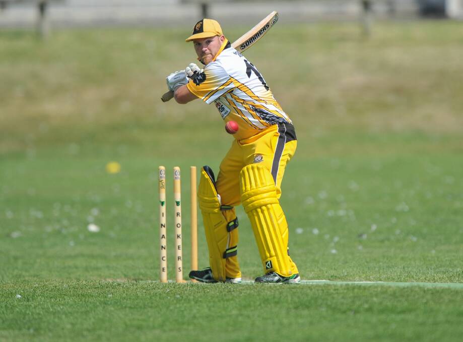EYE ON THE BALL: Longford batsman Dion Blair prepares to play a shot in their Premier League match against ACL. Picture: Scott Gelston