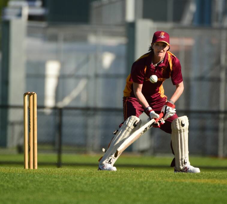 FOCUSED: Mowbray batswoman Danni Hancock watches the ball while batting. Pictures: Paul Scambler