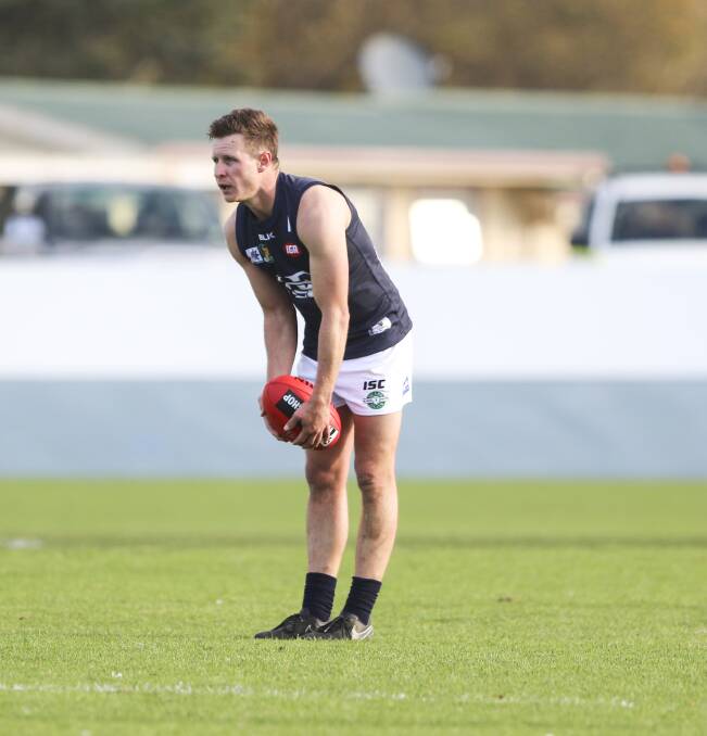FOCUSED: Launceston's Sonny Whiting lines up for goal against Burnie at West Park on Saturday.