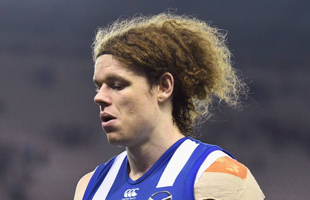 Roo blue: North Melbourne and Ben Brown had a tough one on Friday. Picture: Getty Images 