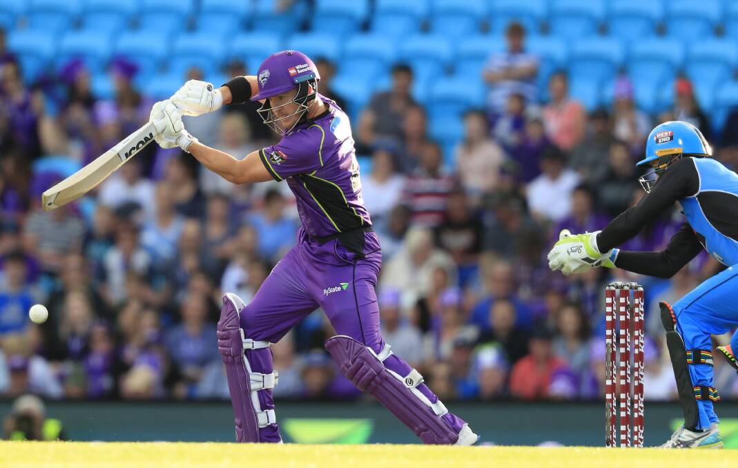 IN GOOD TOUCH: D'Arcy Short during his powerful innings against the Adelaide Strikers on Thursday. Picture: AAP Image/Rob Blakers