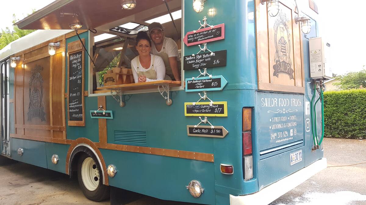 Craft Fair Ready: Jo and Nelson Da Silva, owners of Sailor Food Truck who will be at The Tasmanian Craft Fair as part of their Gourmet Festival in the King Island school bus. 