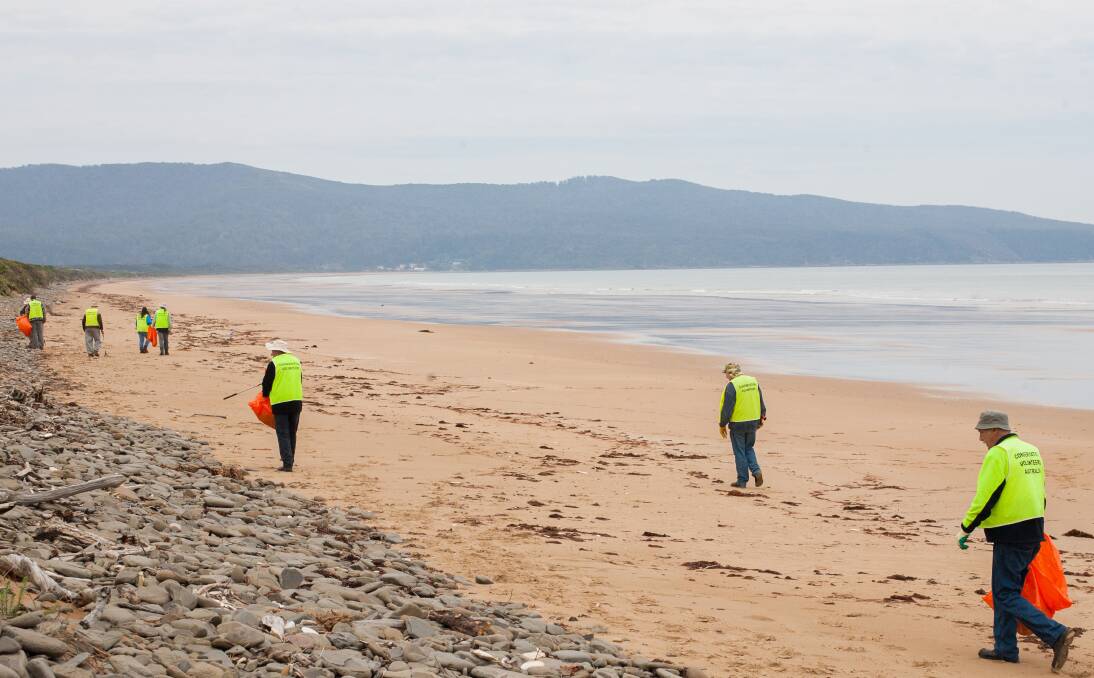 Volunteers: Lending a helping hand at Narawntapu National Park, during a marine clean-up day. 