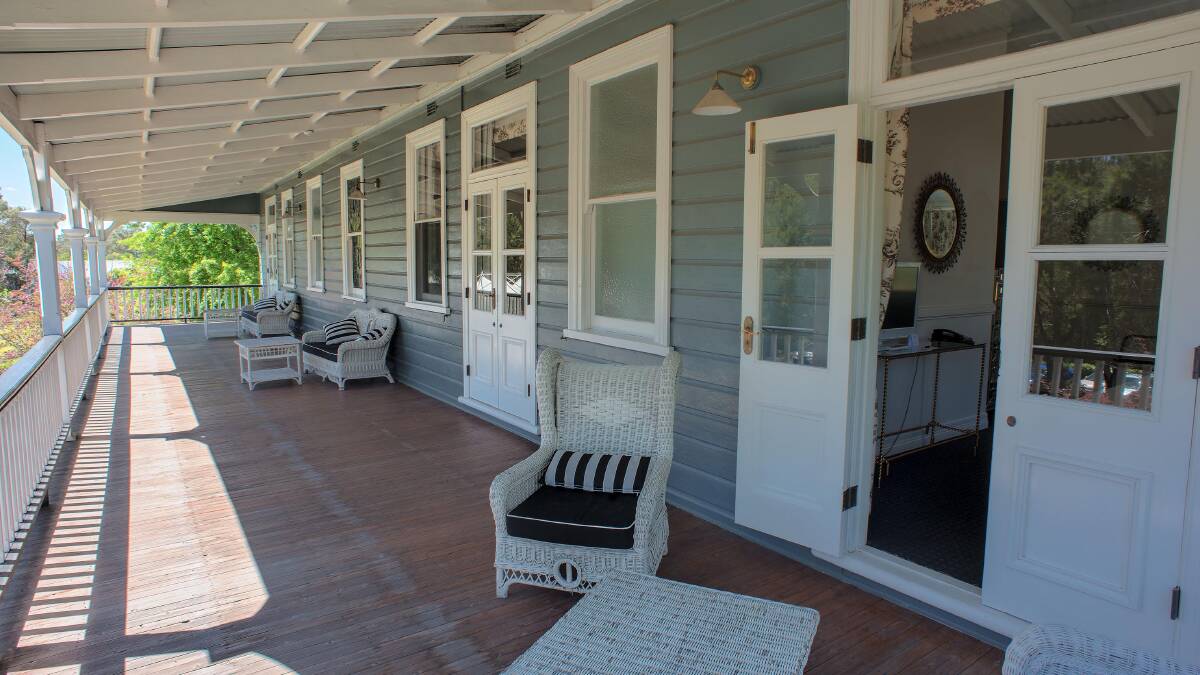 The Convent’s broad upstairs verandah … setting for a fine outlook over the gardens. Image: David Hill