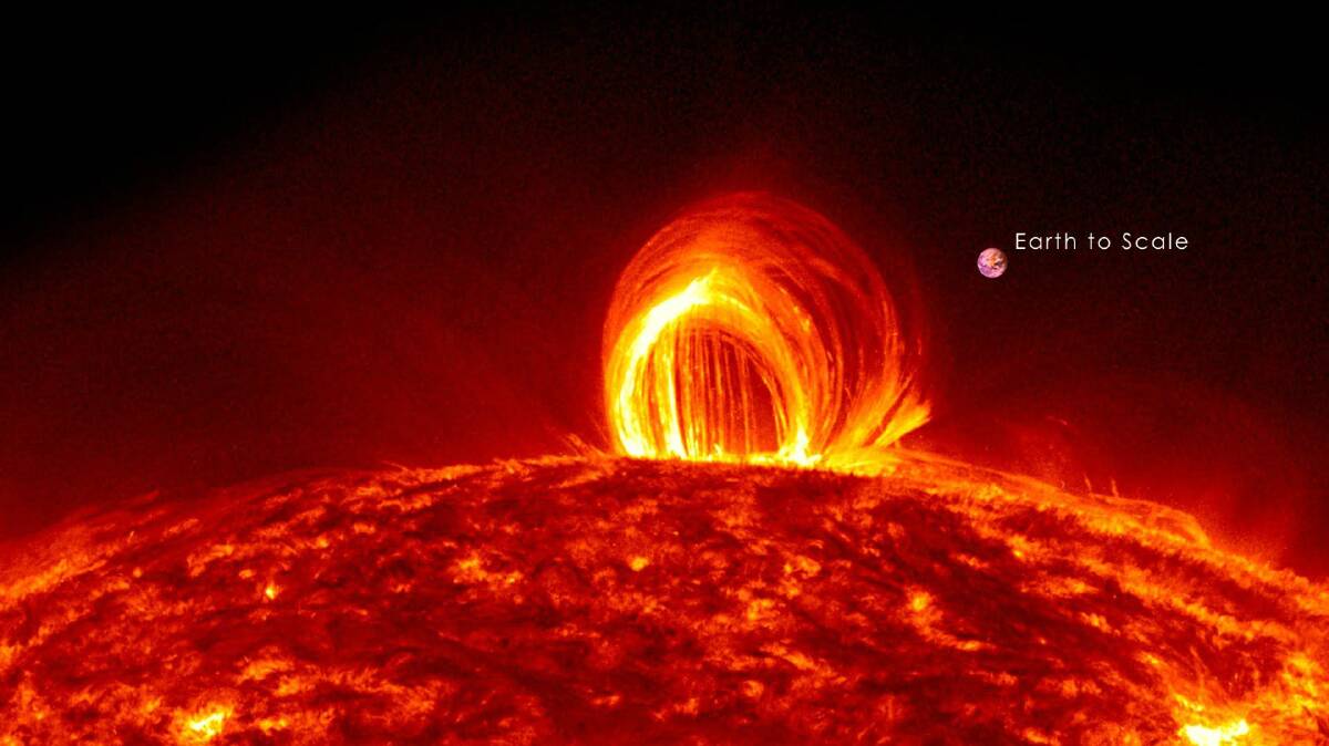 HUGE: Solar flares like this are dozens of times the size of the Earth. Credit: NASA