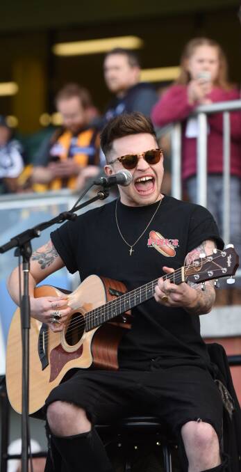 Starring Role: X-FACTOR winner Reece Mastin performed for the crowd. Pictures: Scott Gelston