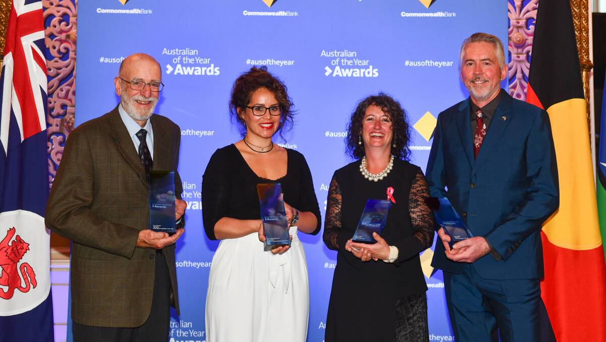 Winners: Tony Scherer, Jessica Manuela, Judi Adams and Scott Rankin with their awards.
