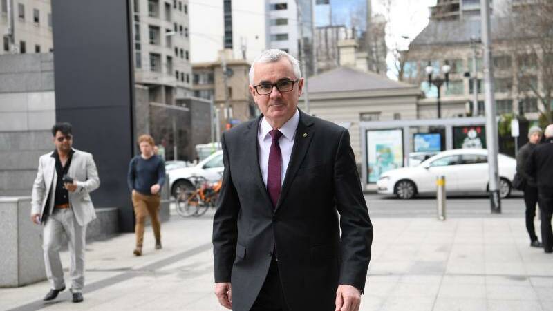 Denison independent MHR Andrew Wilkie arrives at court yesterday morning.