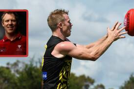 Jack Riewoldt will play his first game for Clarence in 18 years on Friday. Pictures: file, Clarence Football Club