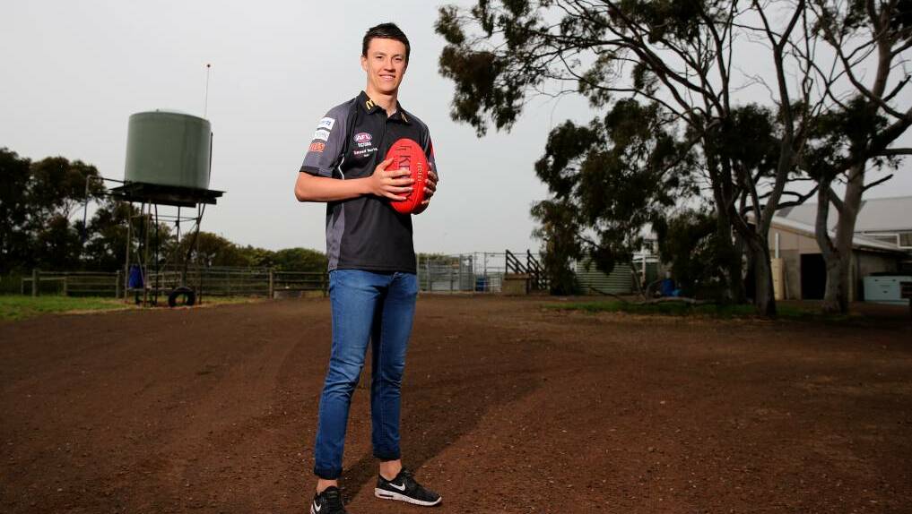 ON THE LAND: Allansford-raised teenager Hugh McCluggage, touted as a the number one AFL draft pick, relishes the chance to spend time at home. Picture: Rob Gunstone