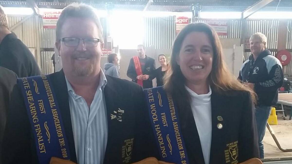 STATE REPS: Wool shearer Steve Rigby and wool handler Michelle Walker are two of four Tasmanians competing at the Jackie Howe festival. 