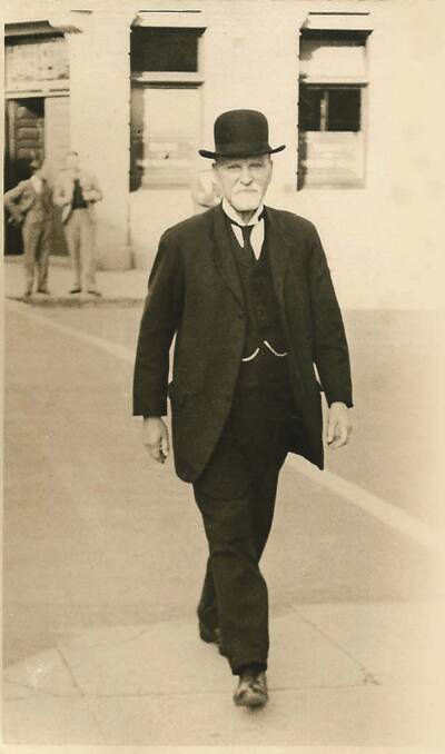 Dapper: George Bushby worked in real estate for 24 years and was seen around town in his bowler hat and three-piece suit, very much a gentleman of Launceston.