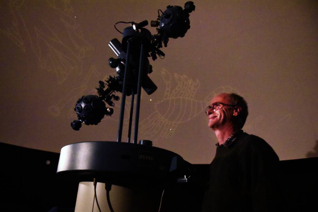 RED PLANET: Chris Arkless, of the Launceston Planetarium, says Mars is quite bright at the moment, and can be seen close to Saturn and the constellation of Scorpius. Picture: Neil Richardson

