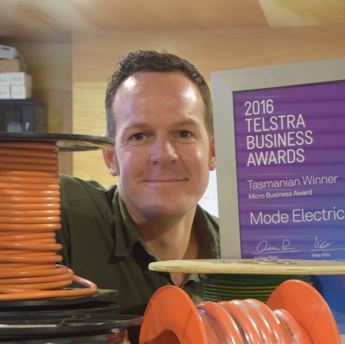 PASSIONATE: Mode Electrical Owner Martin Dingemanse is passionate about using renewable energy in Tasmania and to help Third World countries. His business was recognised in the Tasmanian Telstra Business Awards.