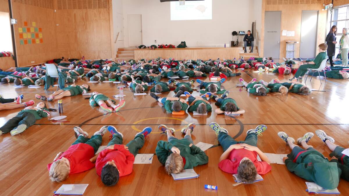 CALM: School children participating in Smiling Minds' mindfulness program. Picture: Smiling Minds