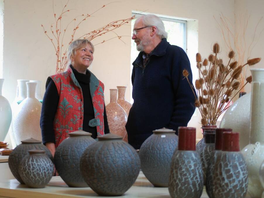 Alting and Rynne Tanton, both potters who create vastly different works. They work from the same property in Northern Tasmania, surrounded by nature. 