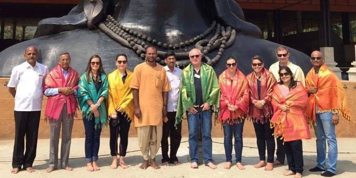 EXCHANGE: The Tasmanian Rotary professional development exchange team with their hosts at the Isha Yoga Centre in Coimbatore in Tamil Nadu, India. Picture: Supplied
