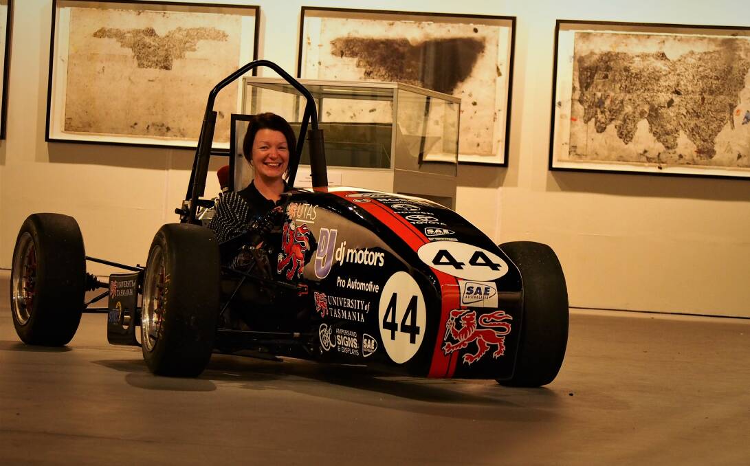 READY: Academy Gallery volunteer Renee Austin is revved up for the Treasures exhibition. Pictures: Piia Wirsu