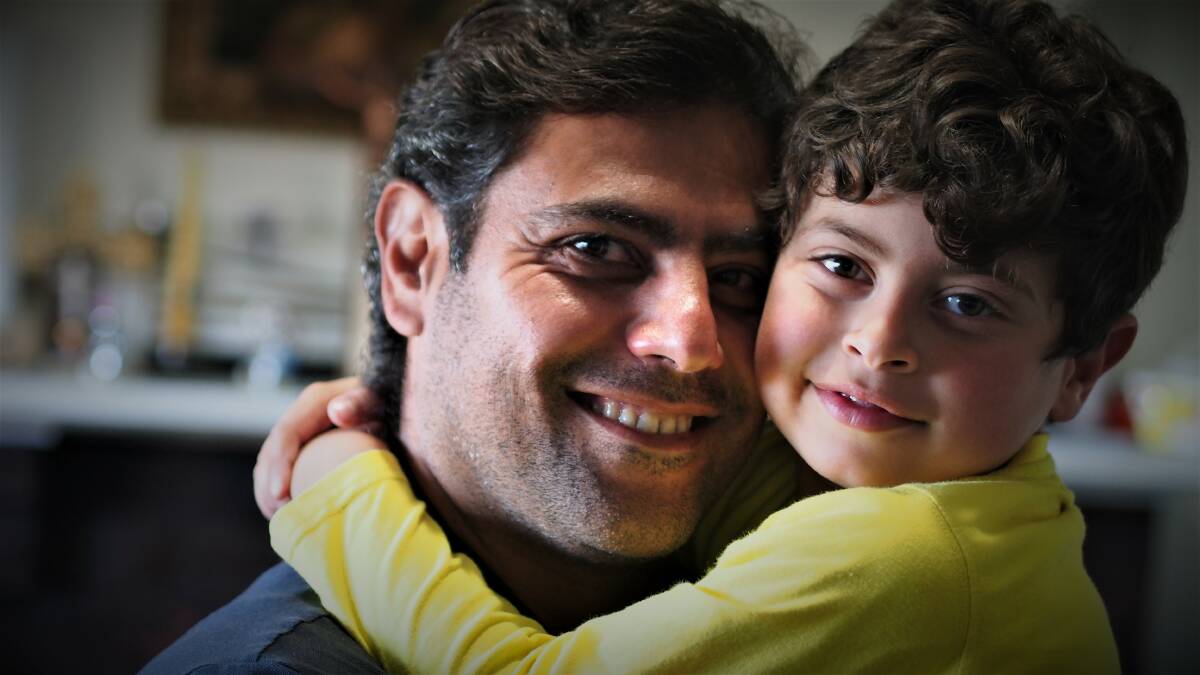 Malak Abdou with his son Jacoub.