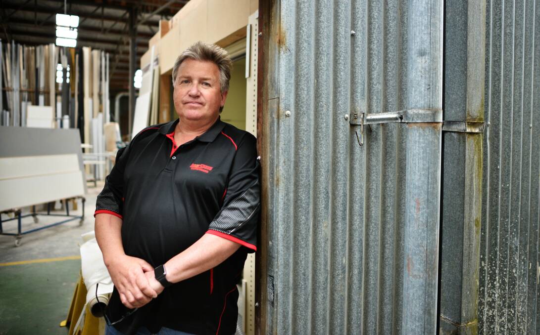 FRUSTRATED: Ken Saville is the owner of Innerspace Wardrobes at Invermay and said the criminals did more than $2000 worth of damage. The business was the target of a break-in early Sunday morning. Picture: Scott Gelston