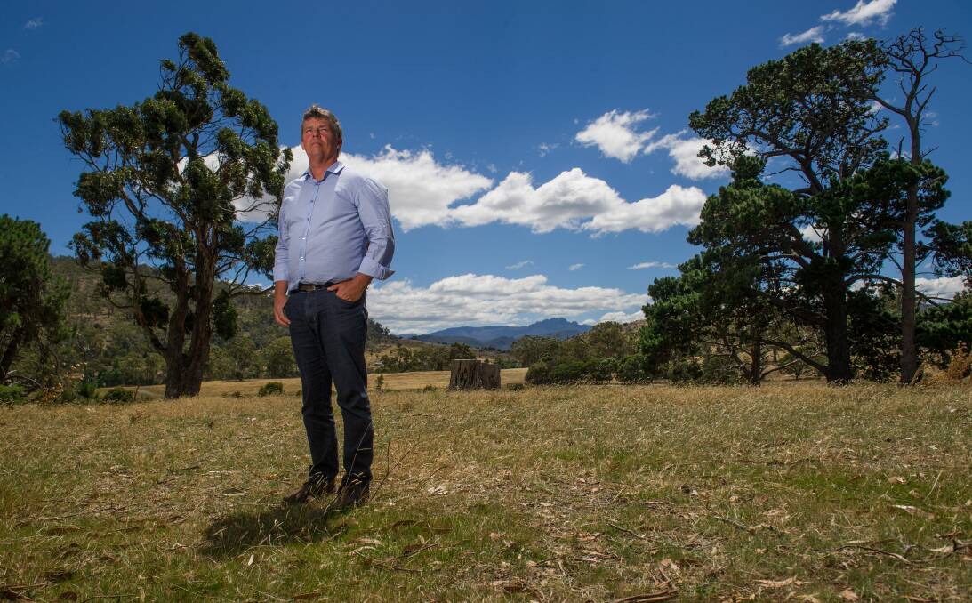 TASMANIAN FIRST: Sheep farmer Michael Legge at his property Hanleth, near Avoca, in the Fingal Valley. In 2011 Mr Legge was the first Tasmanian to be appointed to the role of President of Red Cross Australia. Picture: Scott Gelston.