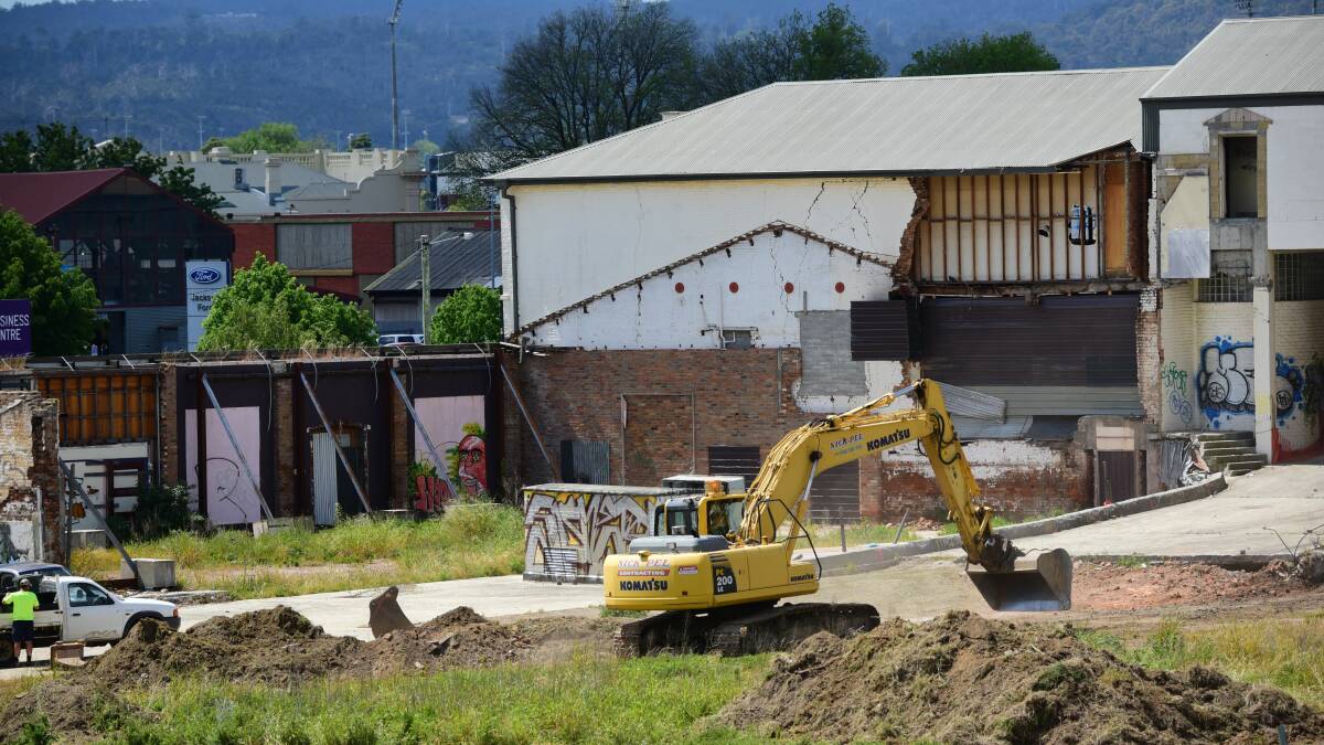 Contractors begin working at the CH Smith site in Launceston. Picture: Paul Scambler