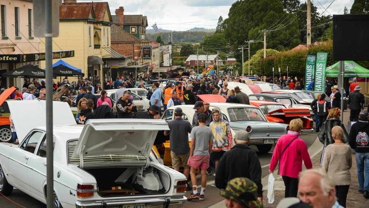 REV READY: More than 500 vehicles were registered for the second year of the Deloraine Street Car Show for classic and custom automobiles. The main street of the town was closed off for the day for the event. Pictures: Phillip Biggs