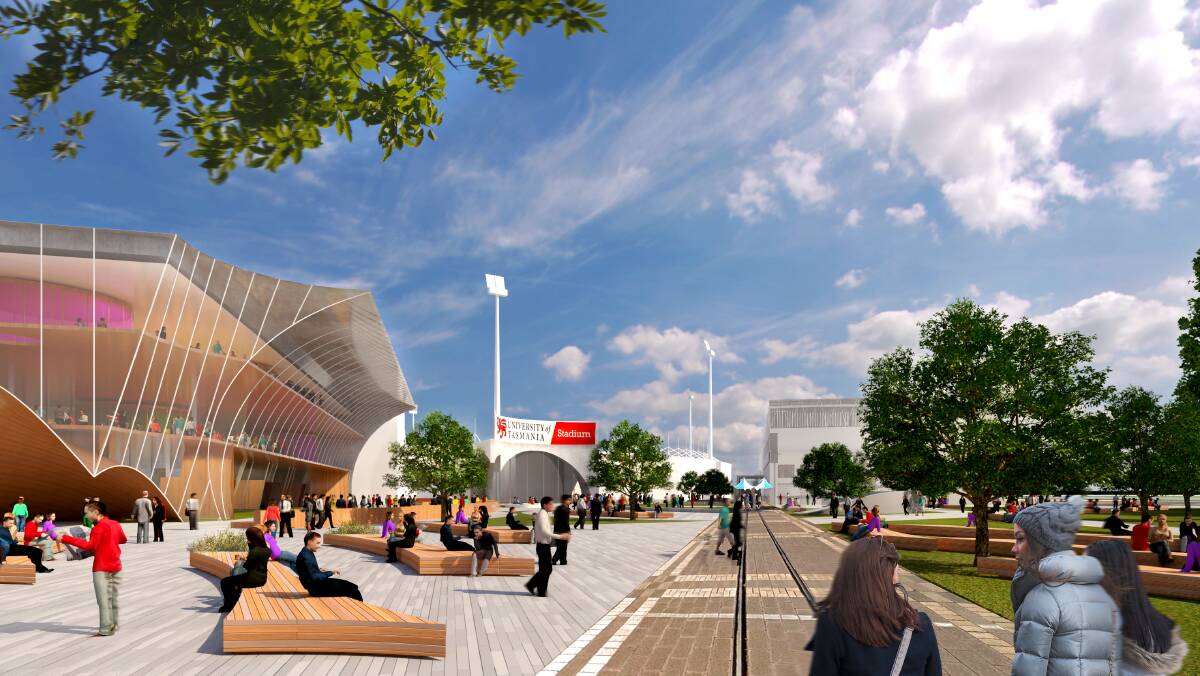 A concept image of community space at the Inveresk precinct. 