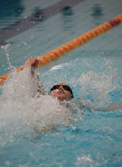 LANE CHANGES: A swimmer at the Launceston Aquatic Centre.