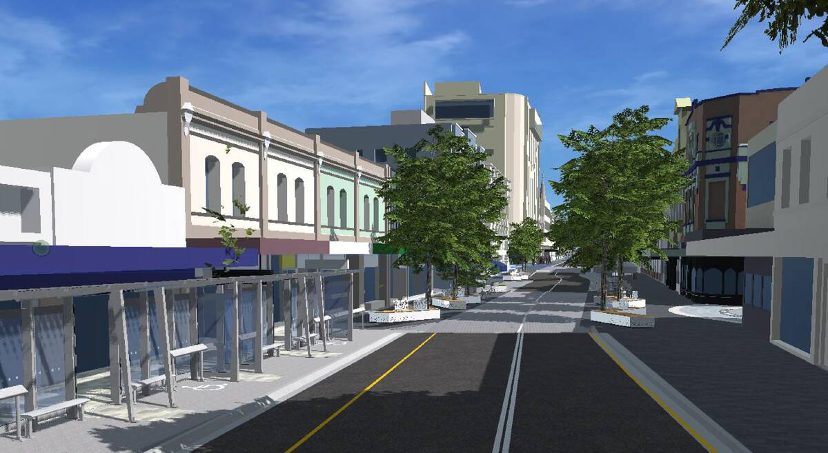 NEW LOOK: An artist's impression of what St John Street would look like when the council works are complete. The plan would see the bus stop moved closer to York Street. Picture: Supplied by City of Launceston