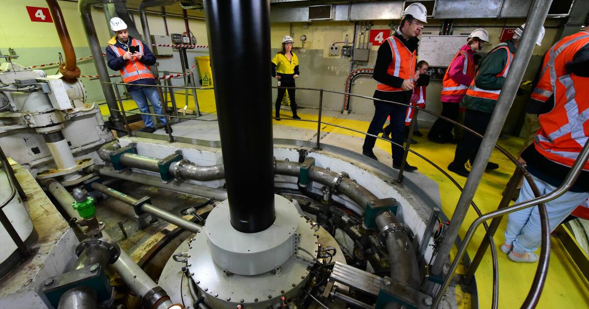 ELECTRIC LEARNING: A tour group is led through the Trevallyn Power Station just five kilometres from Launceston's CBD. Picture: Paul Scambler.