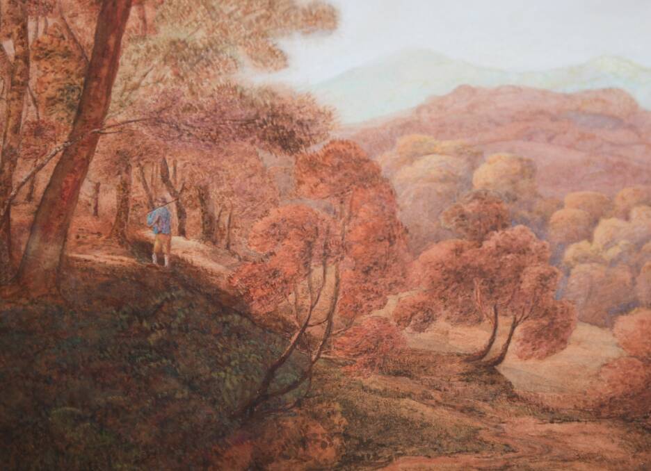SOLD: A portion of one of the John Glover watercolour landscapes that went under the hammer at Tullochs Auctions on Wednesday. The paintings sold for $7500 each. 