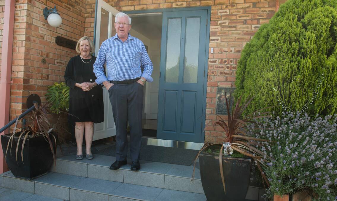 WELCOME: Adie and Errol Stewart standing at the doorstep of their South Launceston home.
Pictures: Scott Gelston