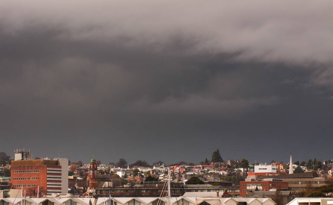 A storm approaches Launceston. Picture: Phillip Biggs