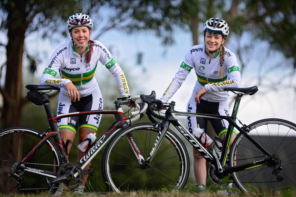 Hopes dented: Georgia Baker (left) and Amy Cure were two of the four Tasmanian riders hampered by illness on Friday. Picture: Phillip Biggs.