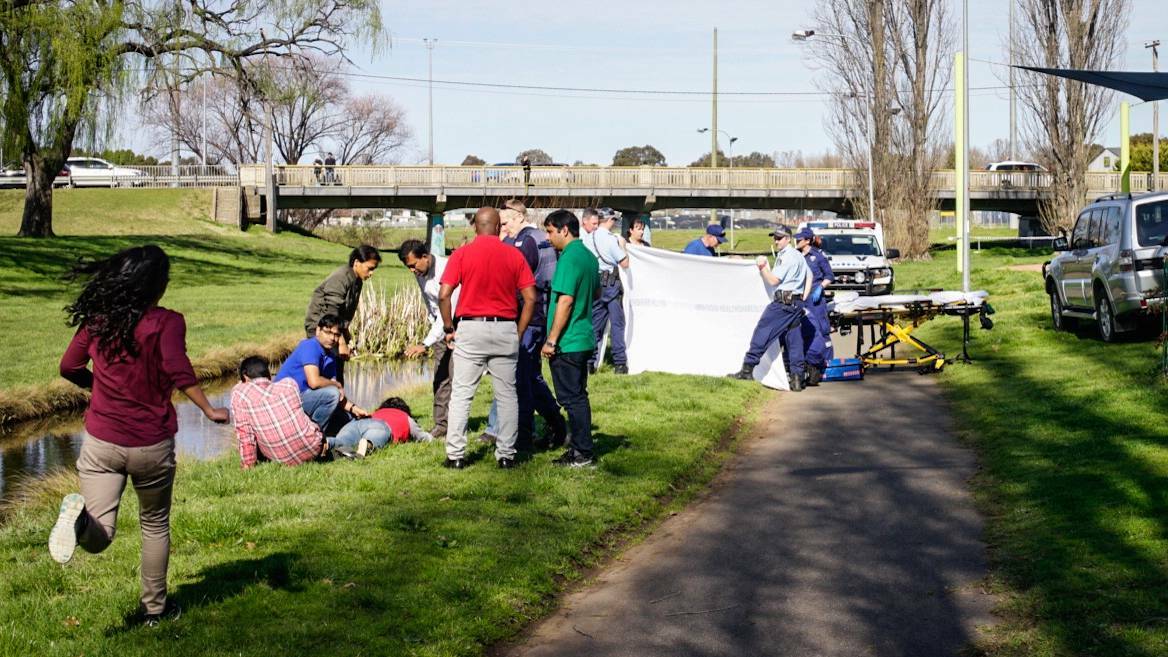A three-year-old girl was pulled from Dumaresq Creek in Armidale on Sunday afternoon. It remains unknown how long she was in there before she was found. Photo: MATT BEDFORD