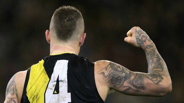 Don't argue: Dustin Martin could play NRL, according to Will Chambers. Photo: Wayne Ludbey
