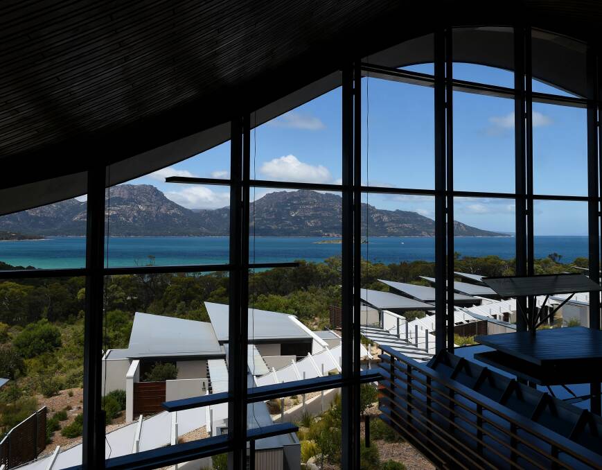 MAJESTIC: The view from inside Saffire Freycinet. The Coles Bay resort was one of eight East Coast businesses to claim gold at this month's Tasmanian Tourism Awards.