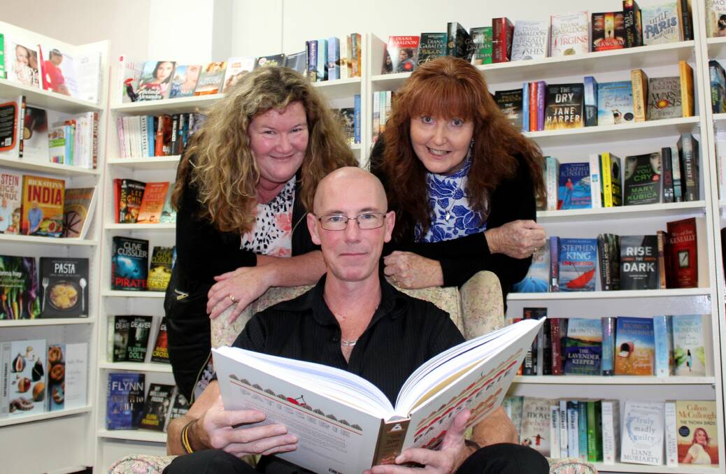 GLORIOUS RETURN: Stories Bookshop's stationery manager Cheryl Brown, store manager Simon Easton and education manager Debbie Wells. Stories reopened in St John Street on Saturday after closing its Cimitiere Street store five years ago. Picture: Hamish Geale 