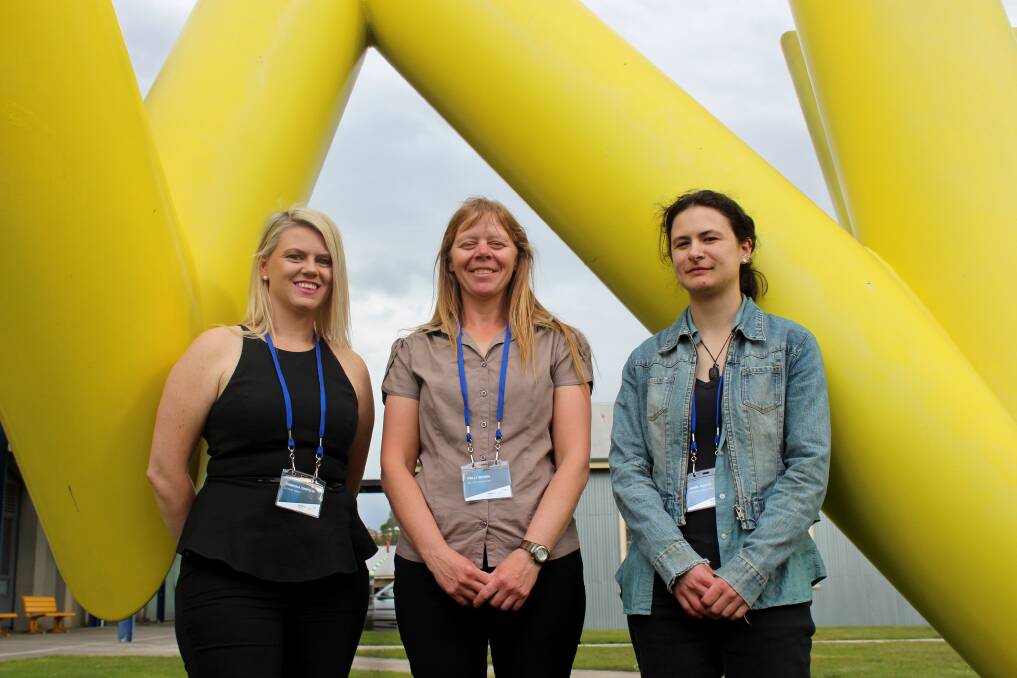 PIONEERS: 2016 Tasmanian Women in Resources finalists Tarrisha Simpson, Kelly Down and Ariel Pasco formed the panel at the 2017 awards launch at QVMAG on Thursday. Picture: Hamish Geale