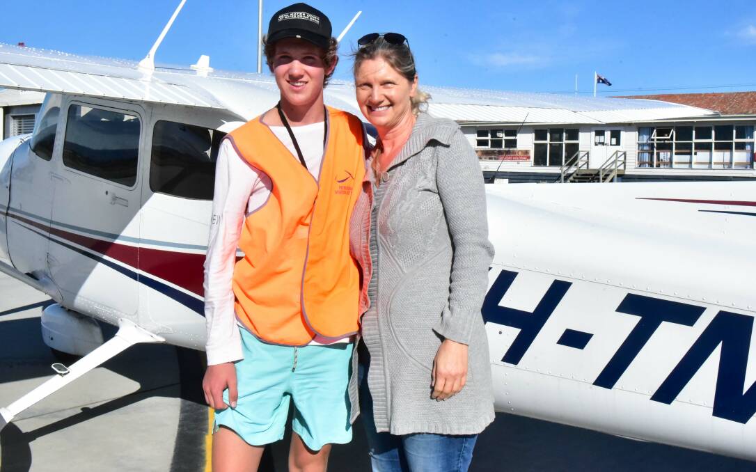 TAKING FLIGHT: James Nation of Evandale takes his mum Deenie Nation on a Mother's Day adventure. Picture: Neil Richardson 