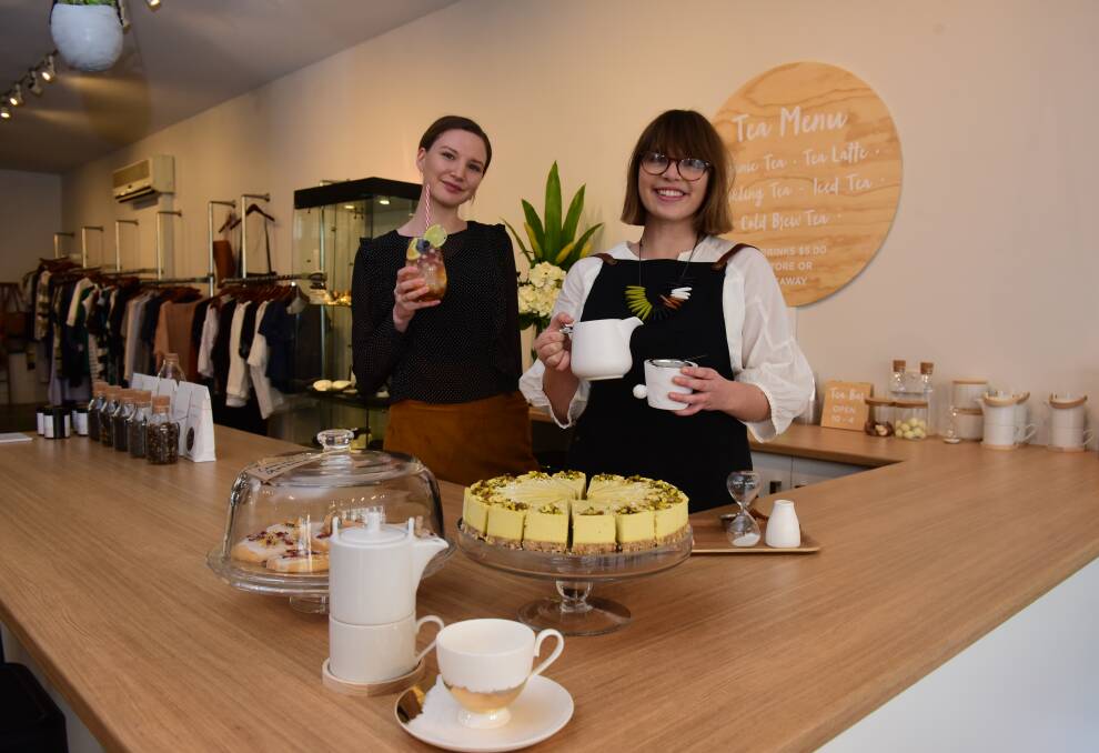 TEA FOR TWO: Rosie McRedmond and Sophie Hill at the new Essential Homebody Tea Bar. Picture: Paul Scambler 